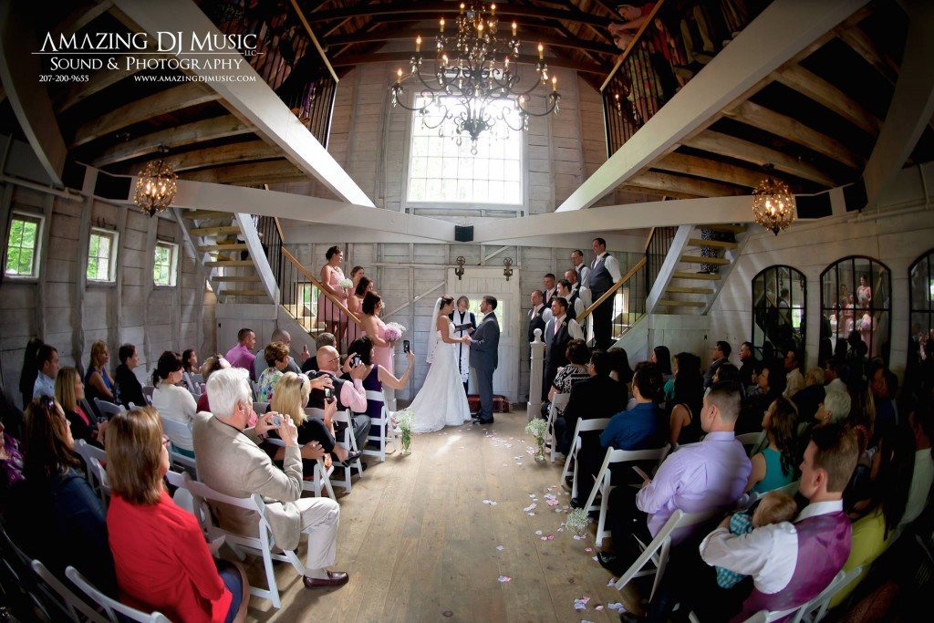 indoor maine barn wedding