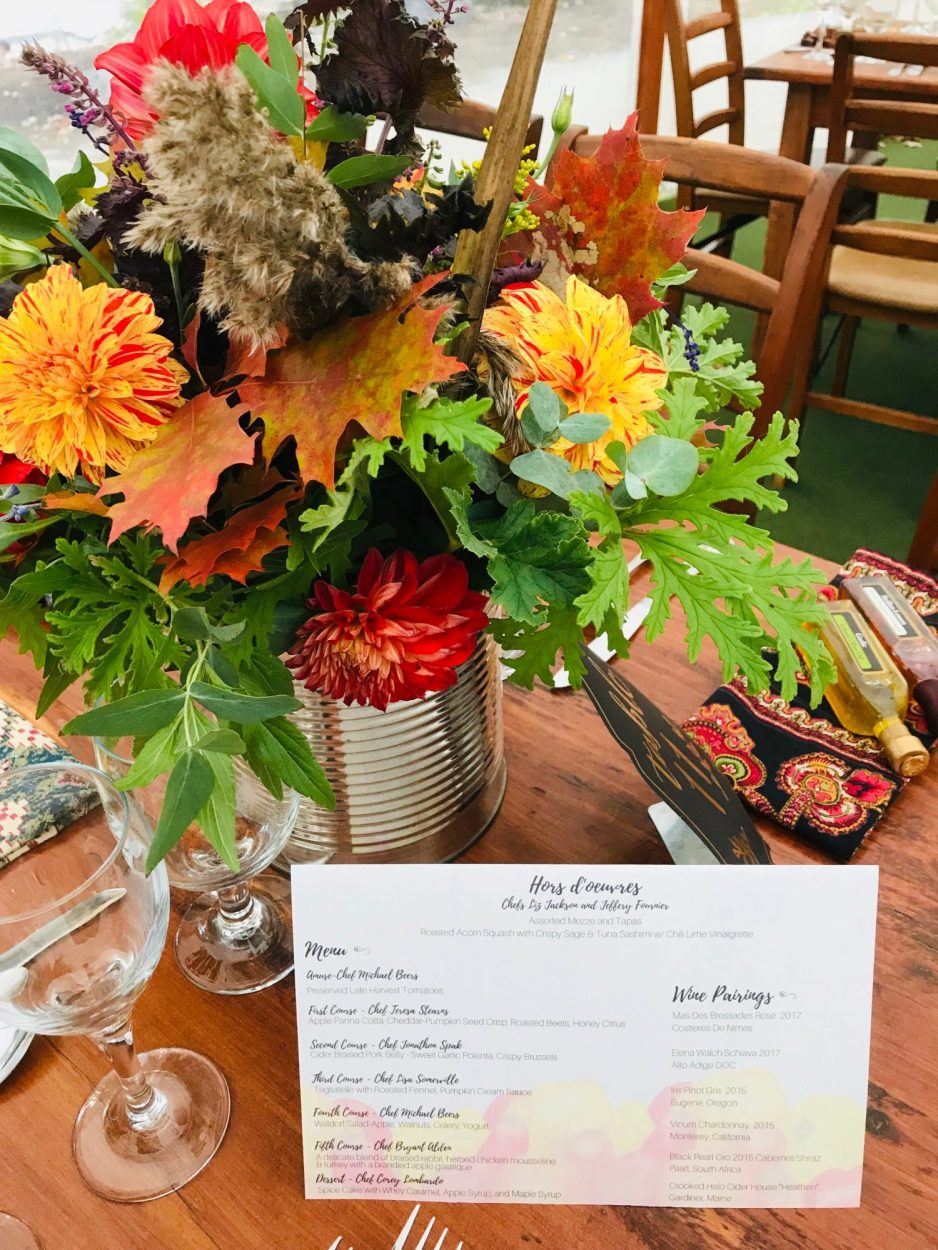 Fields on the Saco Benefit Dinner table setting