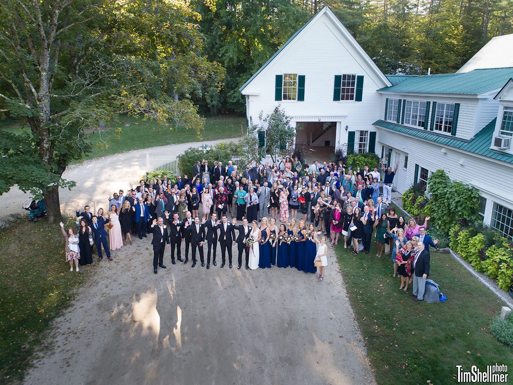 Drone phot at Hardy Farm Fall wedding