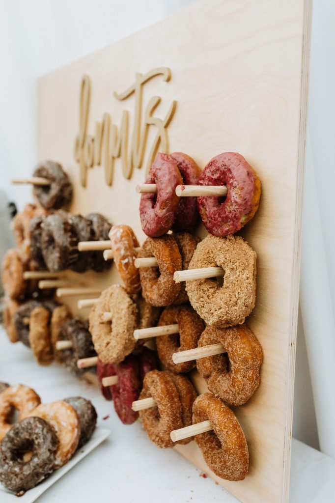 Donut wall at Maine Wedding