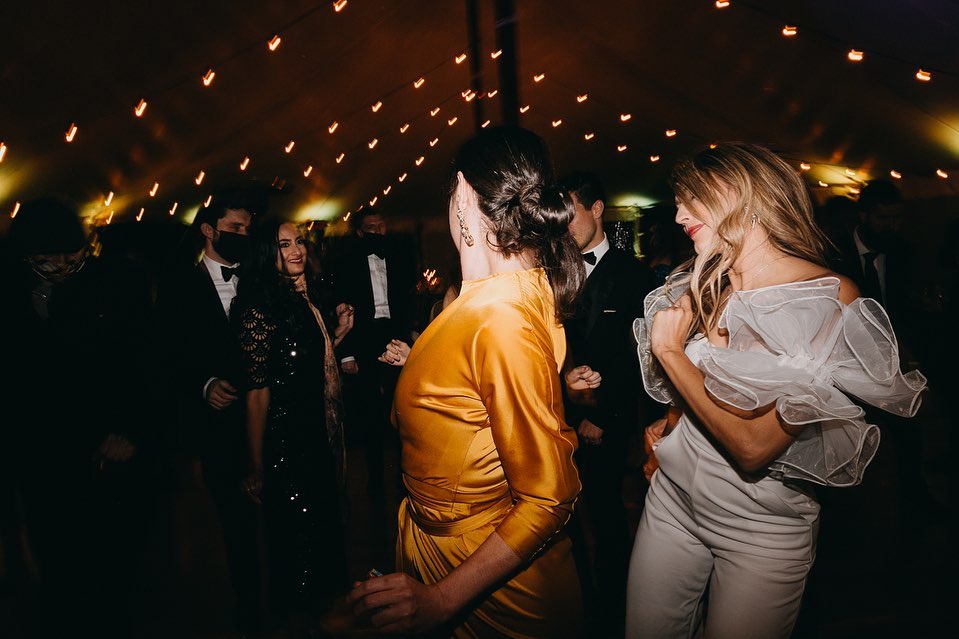 wedding jumpsuit maine tent wedding